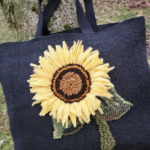 Oxford Punch Needle Bag with Sunflower